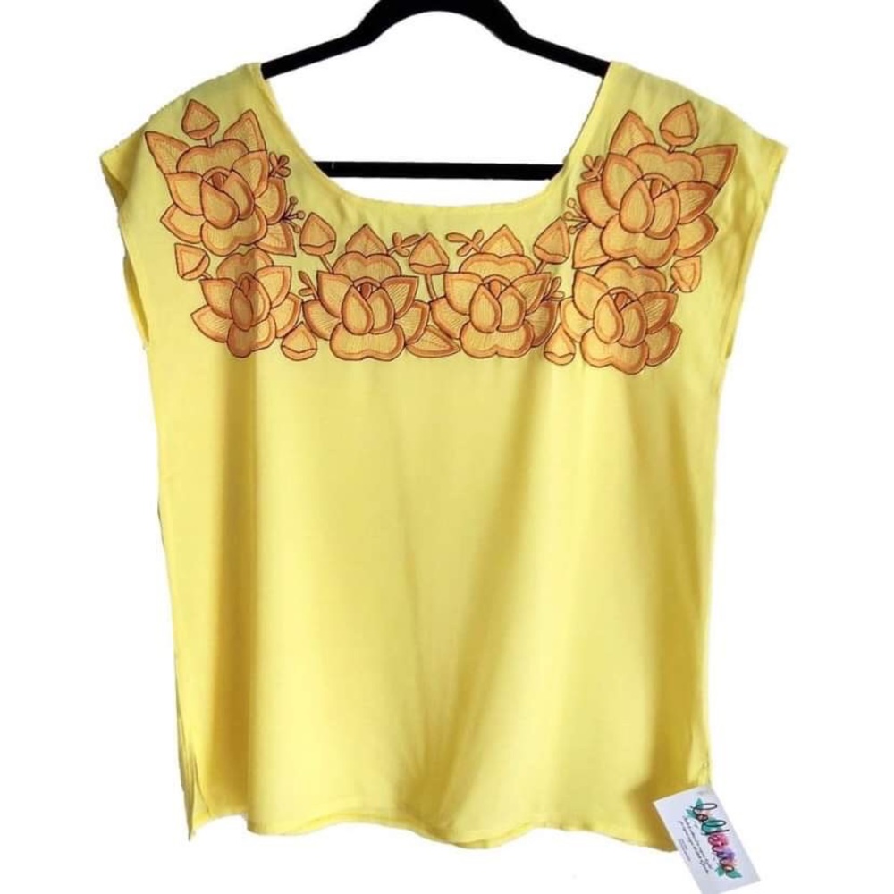 Boho bohemian Mexican Embroidered Blouse - Picture 2 of 3